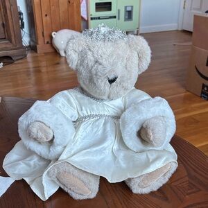 Vintage Vermont Winter Princess Teddy Bear with Silver Tiara